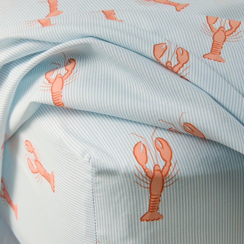 Lobsters Printed Percale Sheet Set
