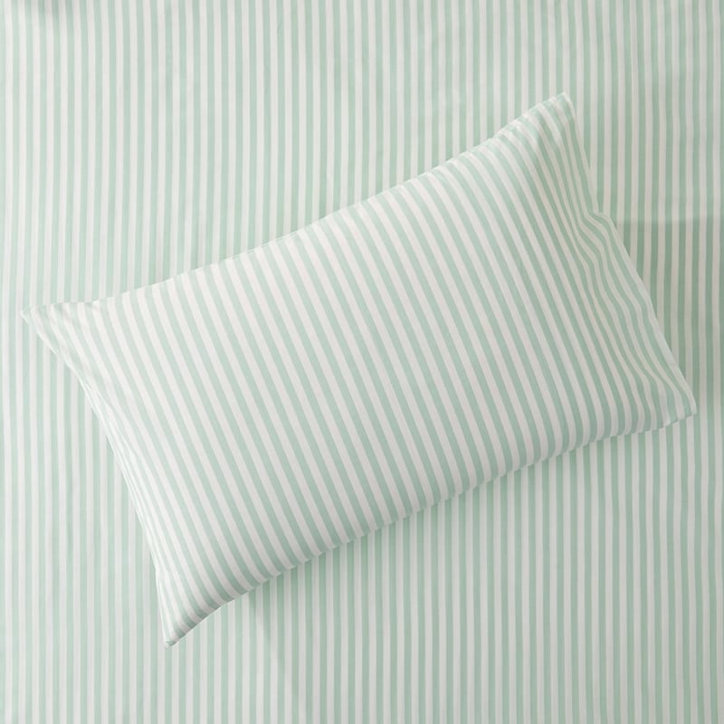 Mint Stripe Printed Percale Sheet Set