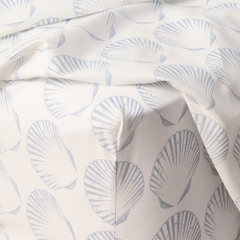 Seashells Printed Percale Sheet Set