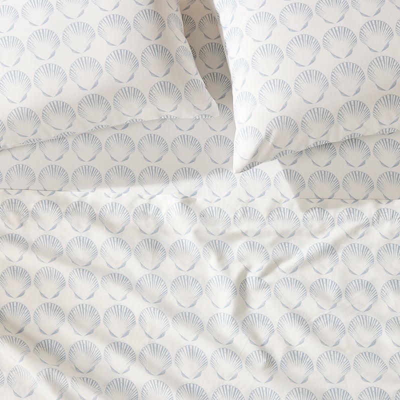 Seashells Printed Percale Sheet Set
