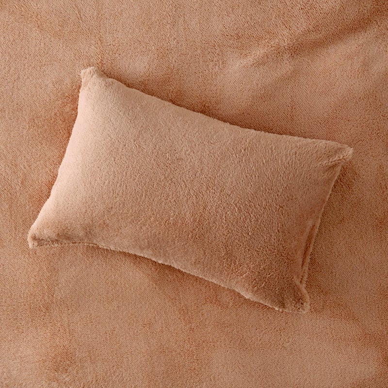 Sherpa Plain Clay Quilt Cover Set