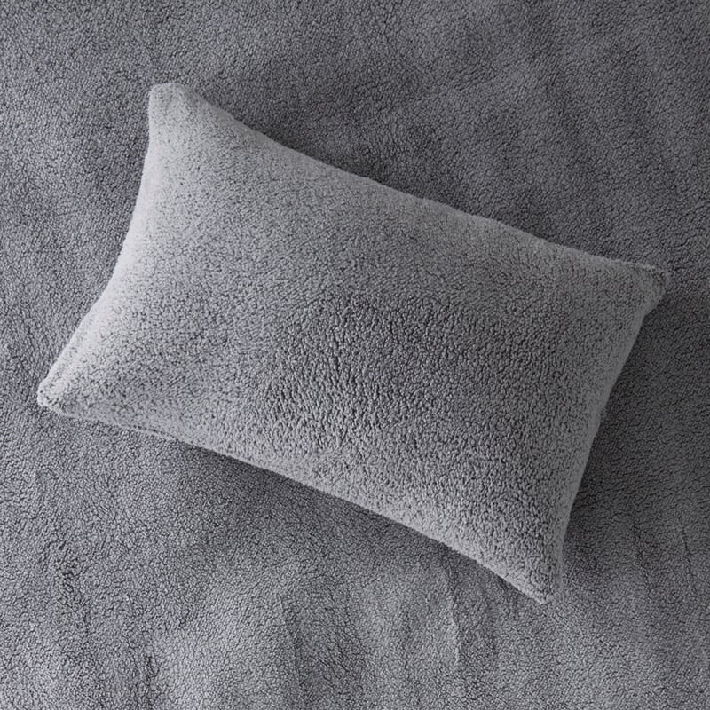 Sherpa Plain Grey Marle Quilt Cover Set