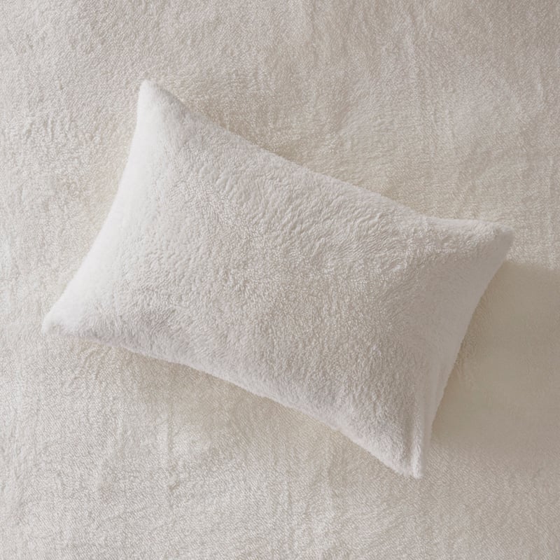 Sherpa Plain Off White Quilt Cover Set