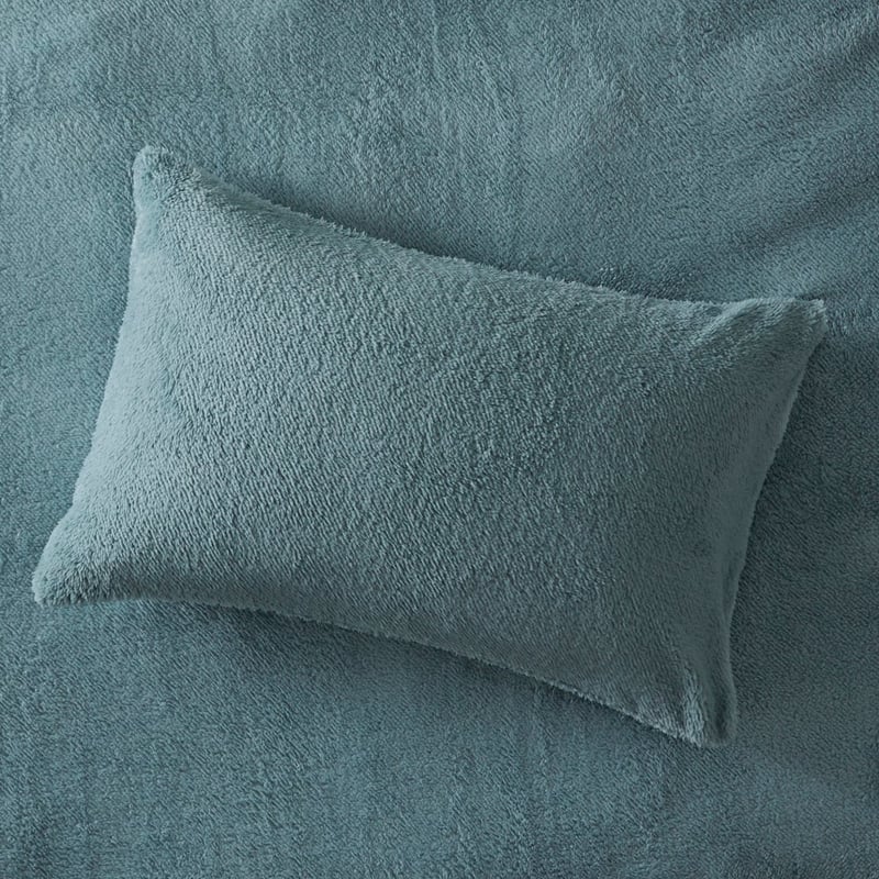 Sherpa Plain Sage Quilt Cover Set