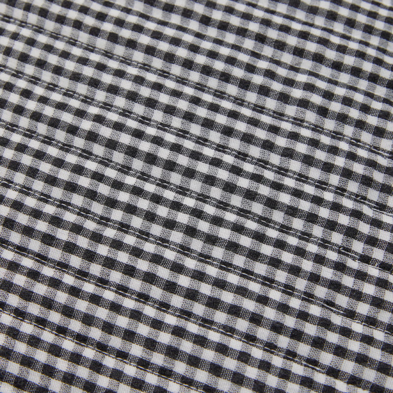 Jaye Black Gingham Quilted Quilt Cover Set