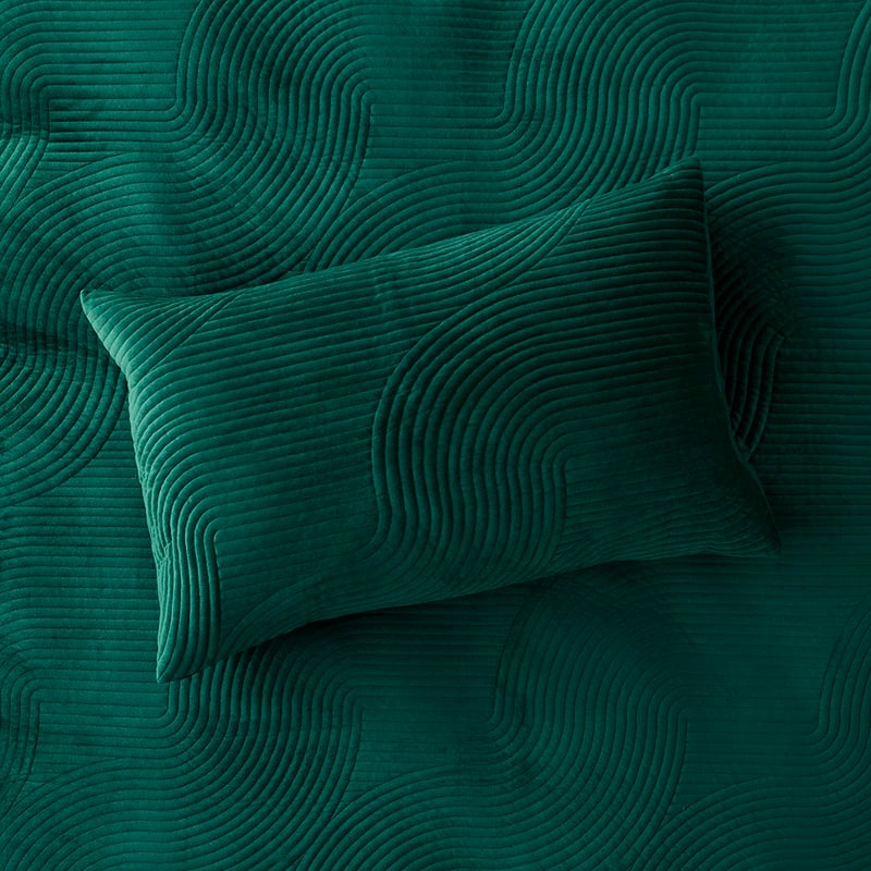 Inez Peacock Velvet Quilted Quilt Cover Set