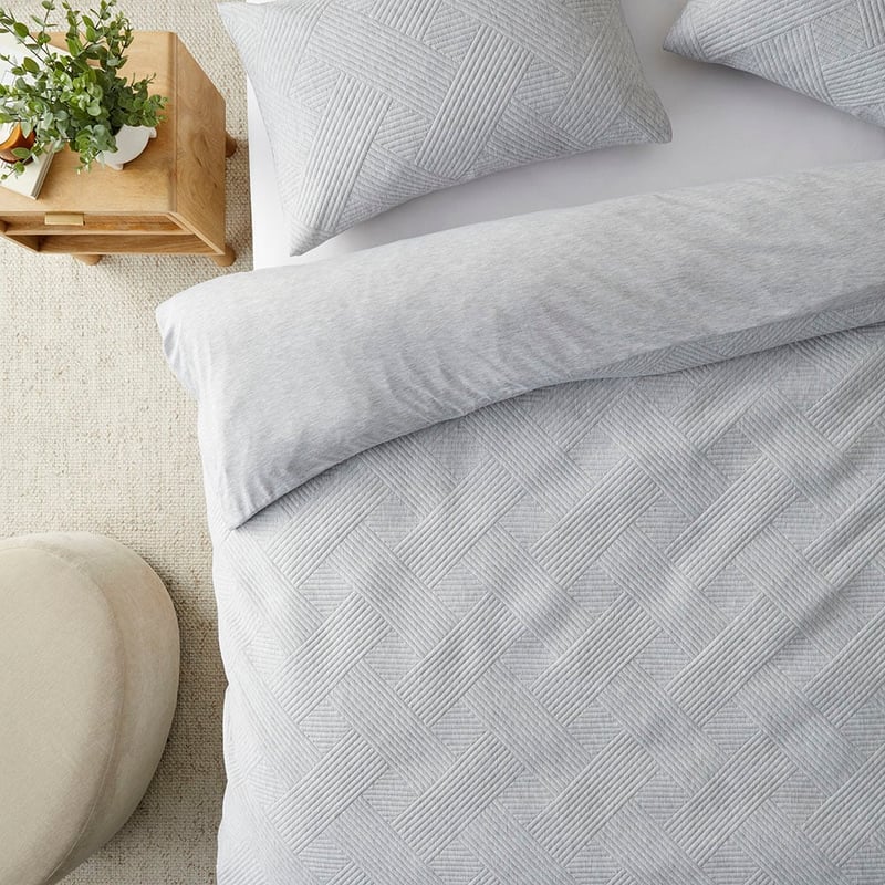 Dax Grey Marle Jersey Quilted Quilt Cover Set