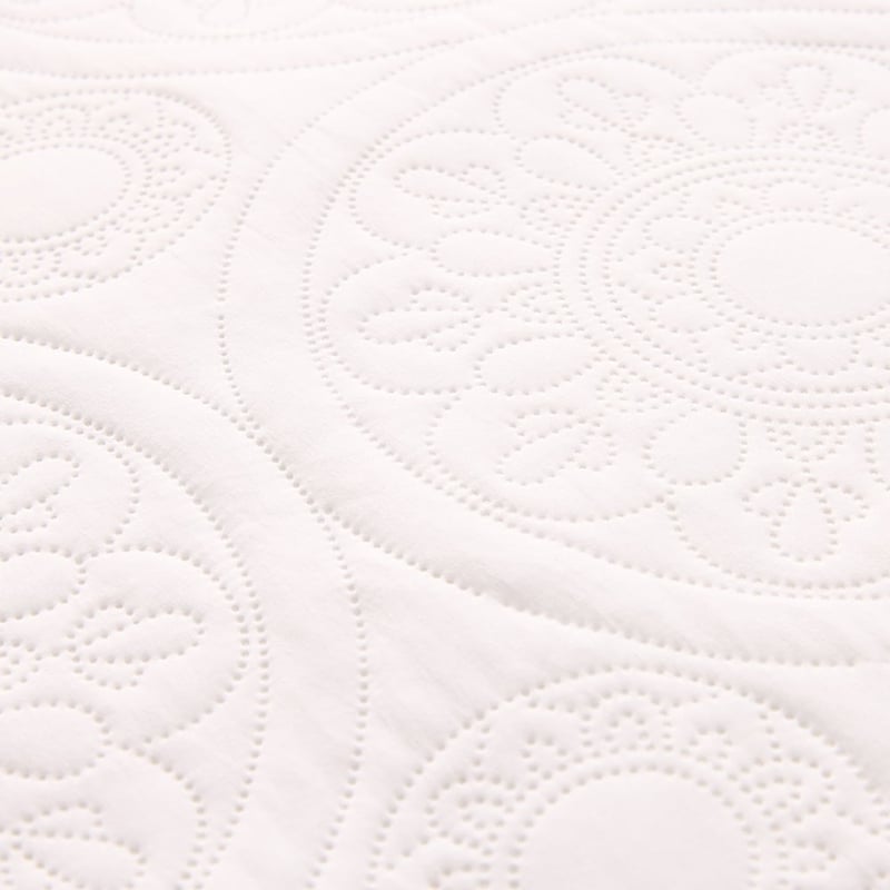 Eloise White Microfibre Quilted Quilt Cover Set
