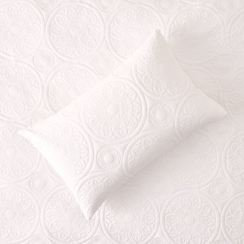 Eloise White Microfibre Quilted Quilt Cover Set
