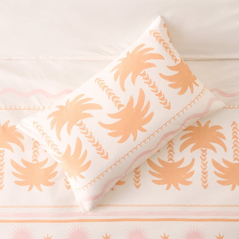 Party Palm White Quilt Cover Set