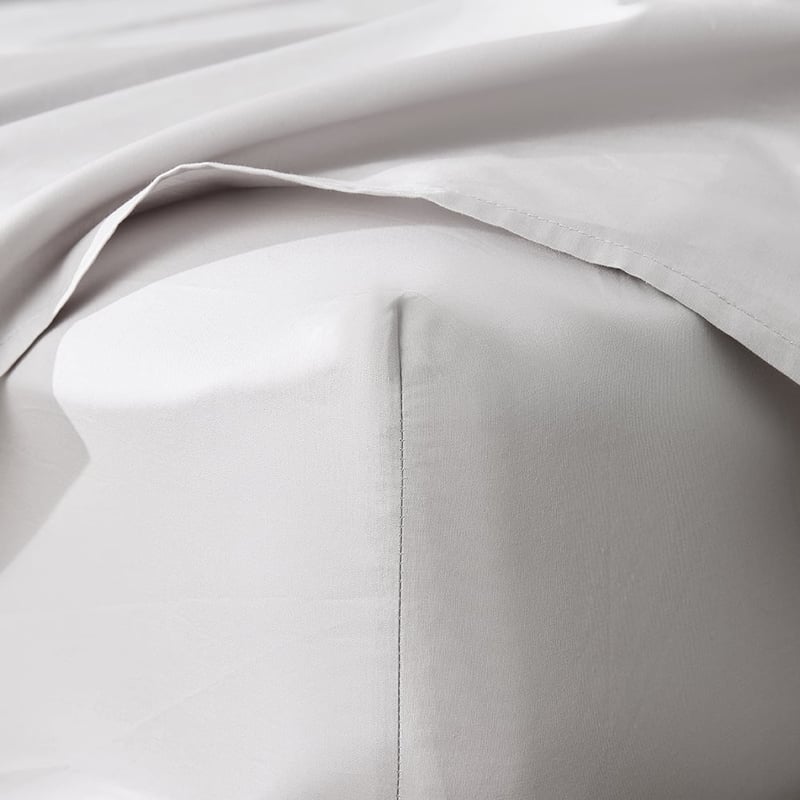 Piped Cotton Grey & White Sheet Set