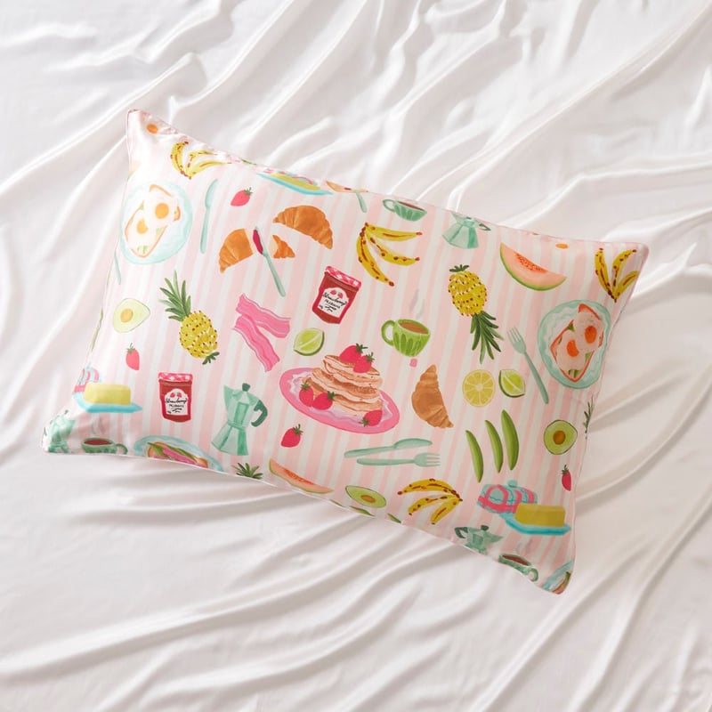 Breakfast In Bed Pure Silk Printed Pillowcase