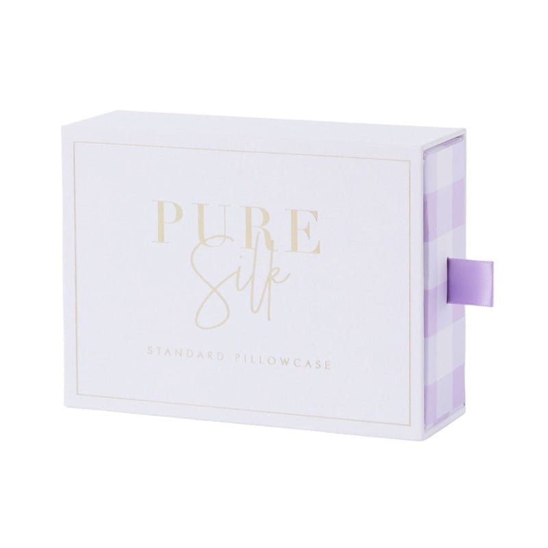 Lilac Gingham Pure Silk Printed Pillowcase