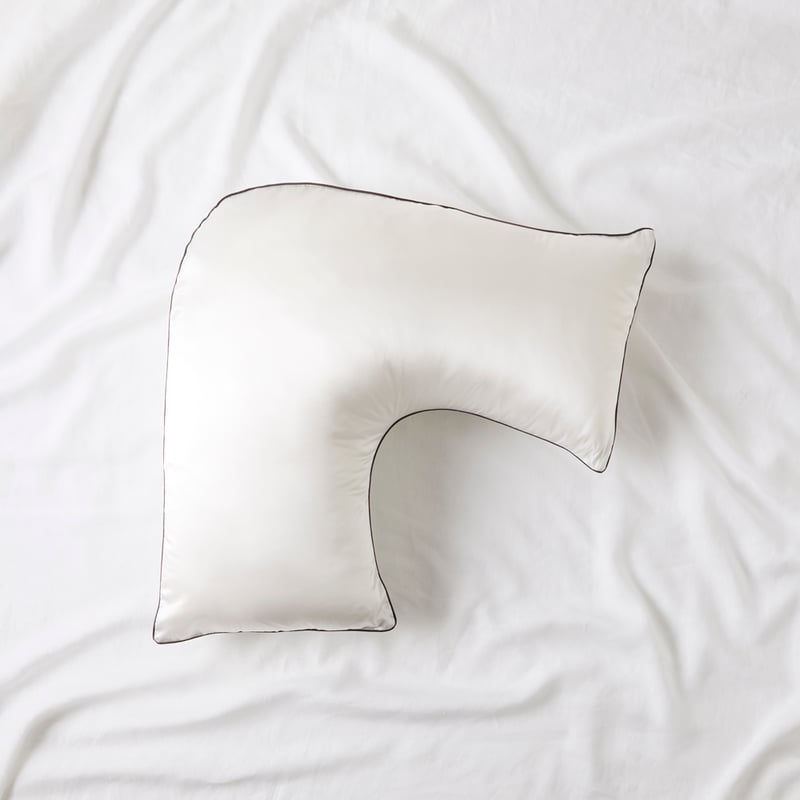 Pure Silk Antique White & Black U Shape Pillowcase