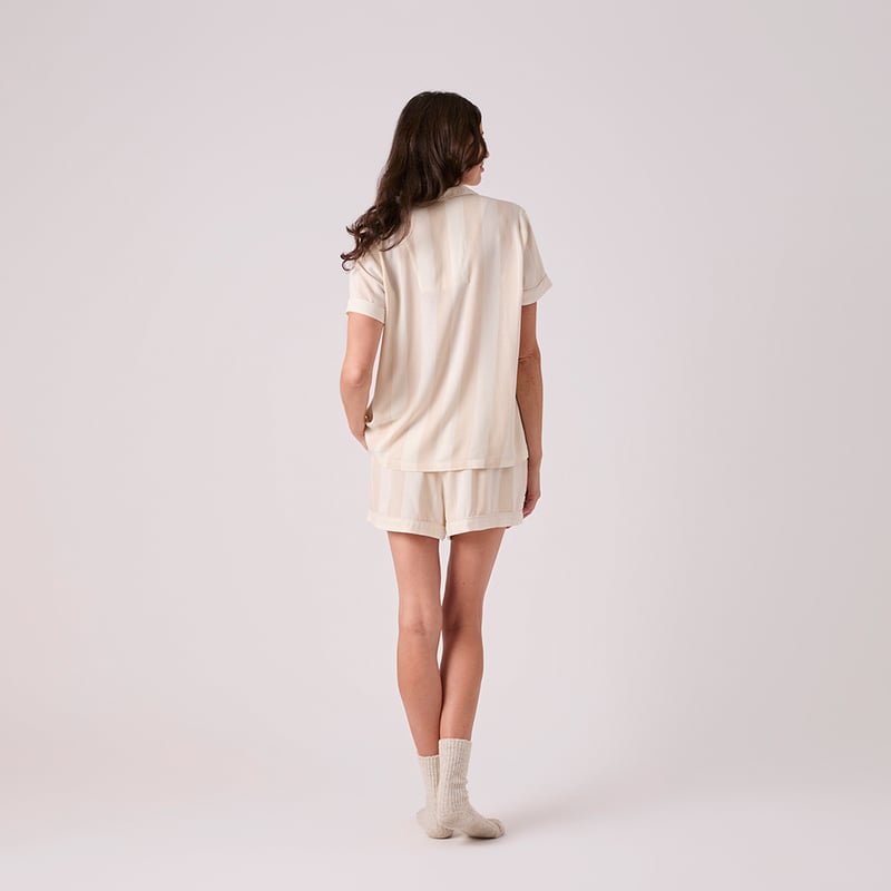 Natural Block Stripe Short Pyjama Set