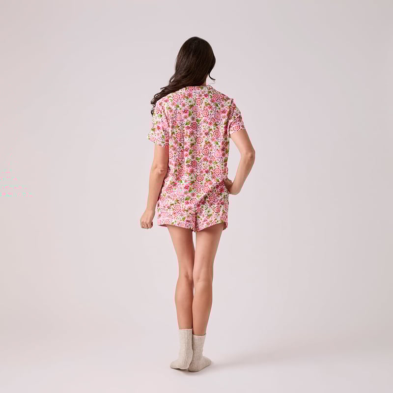 Sofia Floral White Short Pyjama Set