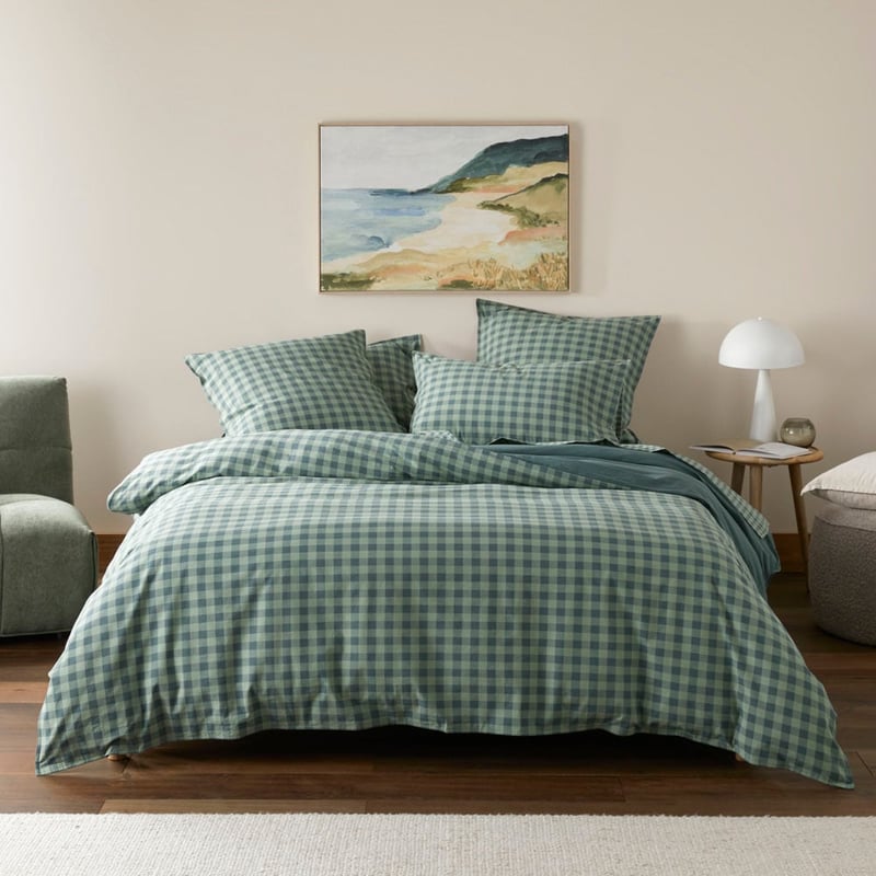 Stonewashed Cotton Gumleaf Gingham Pillowcases