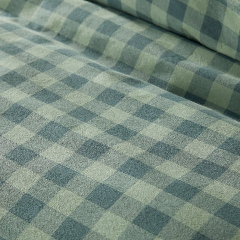 Stonewashed Cotton Gumleaf Gingham Quilt Cover Separates