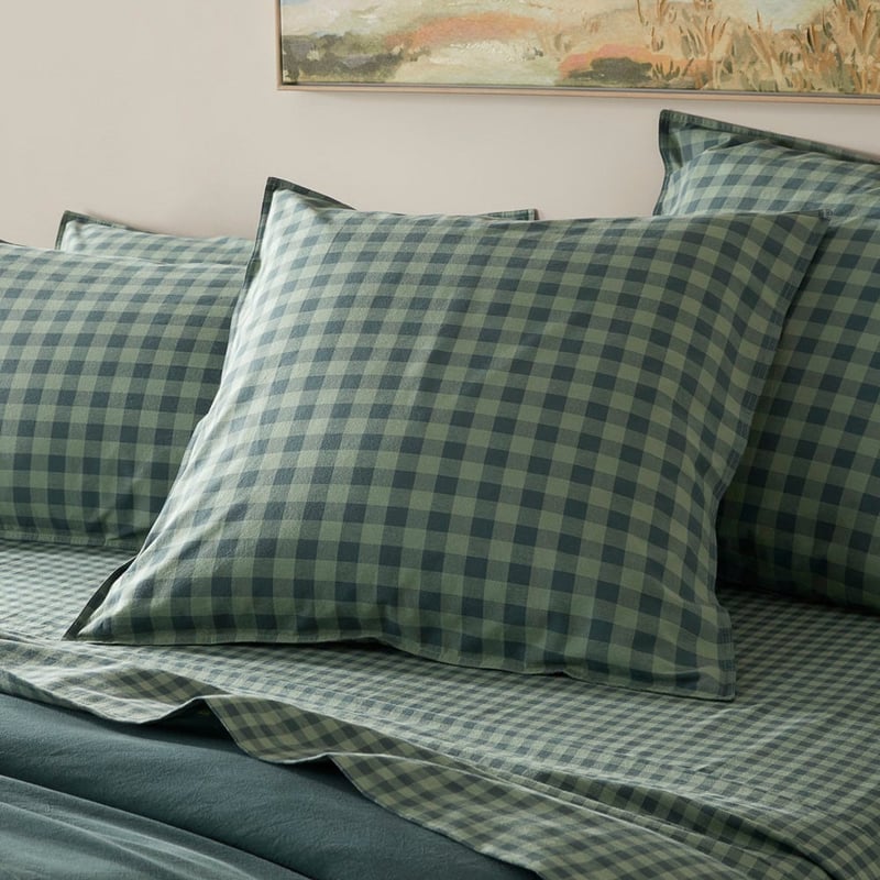 Stonewashed Cotton Gumleaf Gingham Pillowcases
