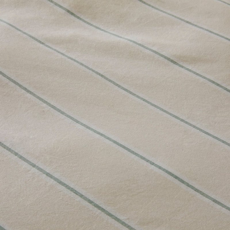 Stonewashed Cotton Gumleaf Stripe Quilt Cover Separates