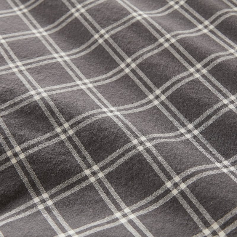 Stonewashed Cotton Charcoal Grid Quilt Cover Separates