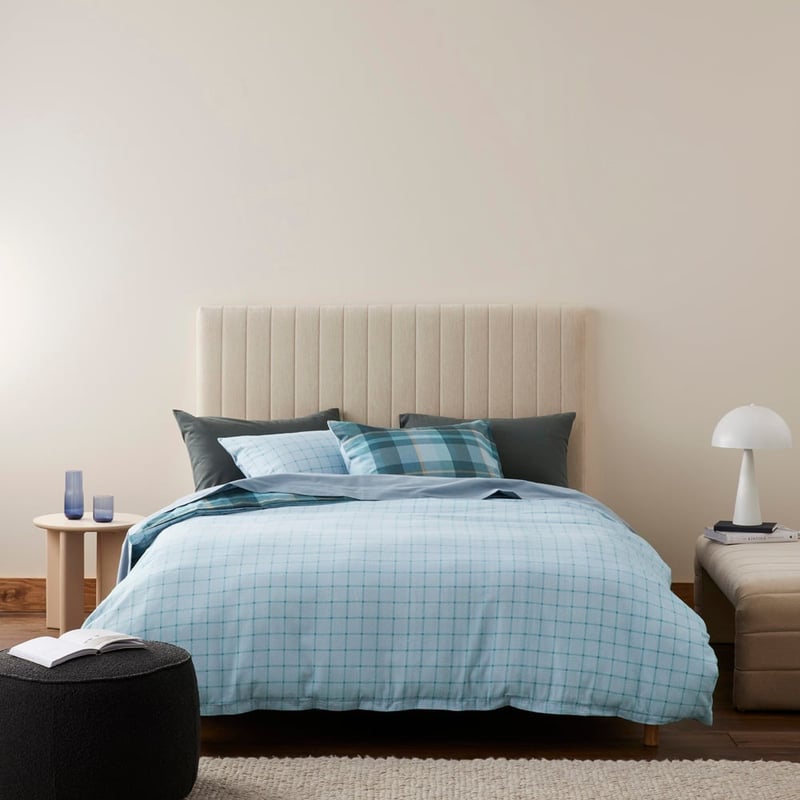 Flannelette Printed Stirling Check Quilt Cover Set