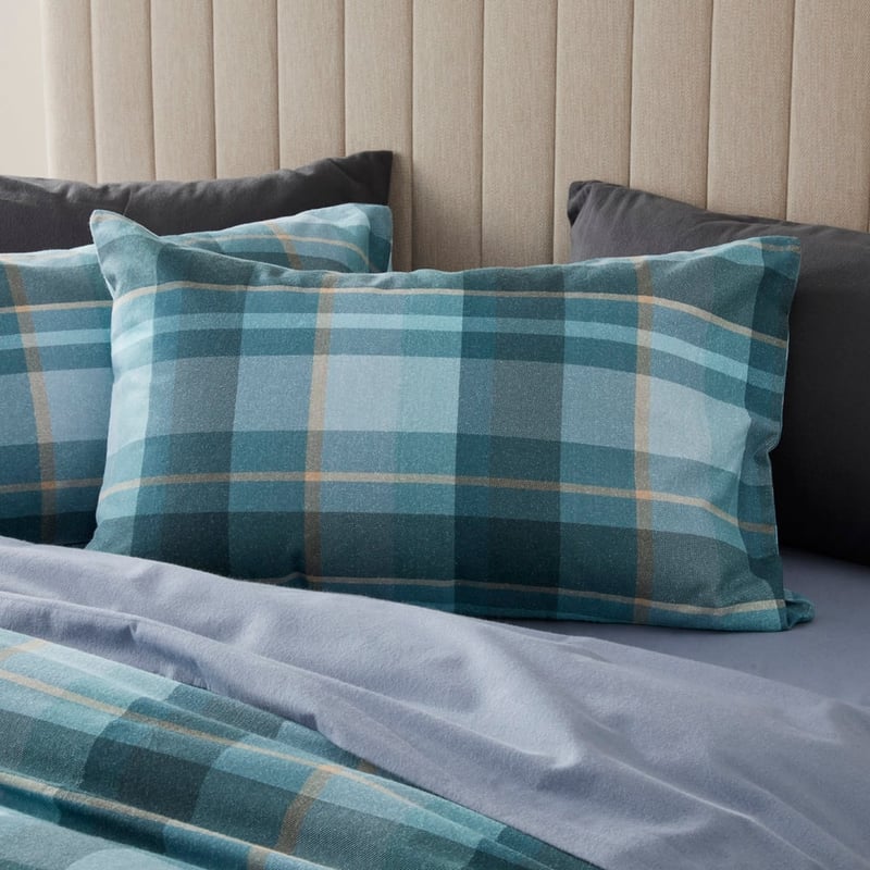 Flannelette Printed Stirling Check Quilt Cover Set