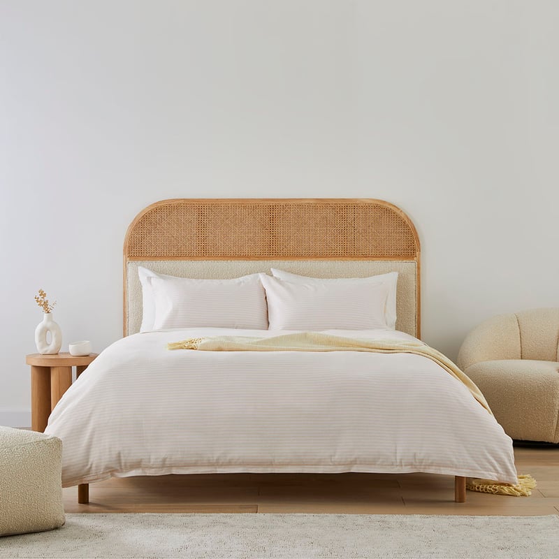 Flannelette Printed Sand Stripe Quilt Cover Set