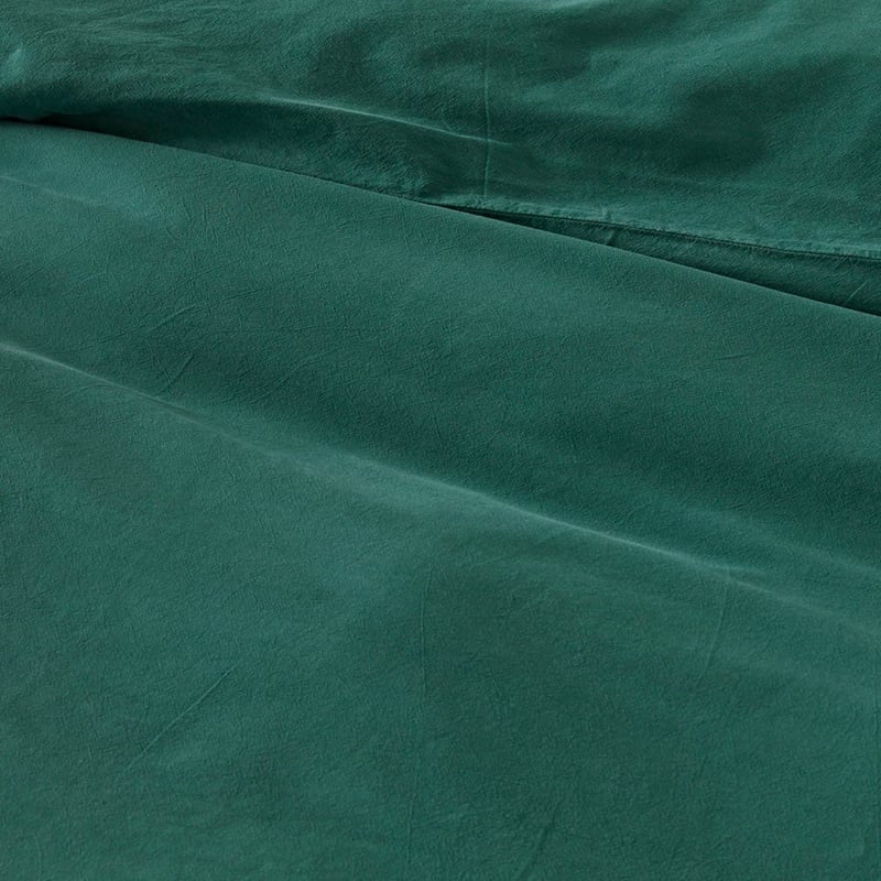 Stonewashed Cotton Evergreen Quilt Cover Separates