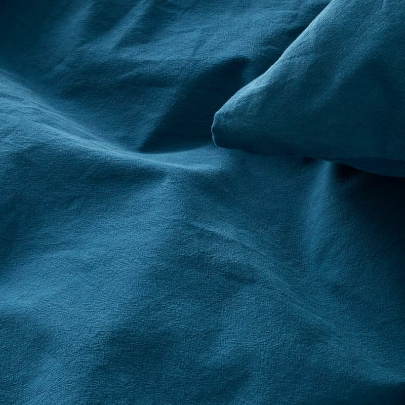 Stonewashed Cotton Petrol Blue Quilt Cover Separates