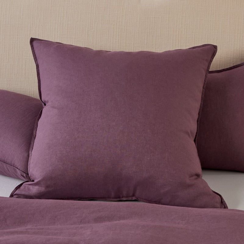 Vintage Washed Linen Plum Quilt Cover + Separates