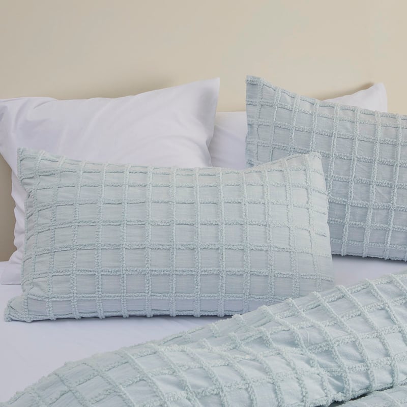 Andie Light Aqua Tufted Pillowcases