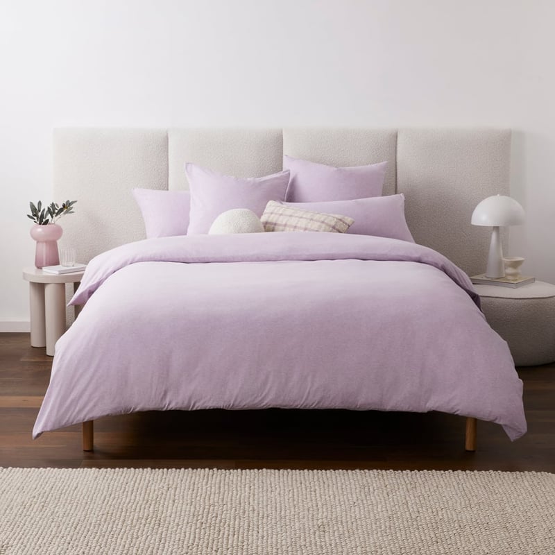 Ultra Soft Jersey Lilac Marle Quilt Cover Separates