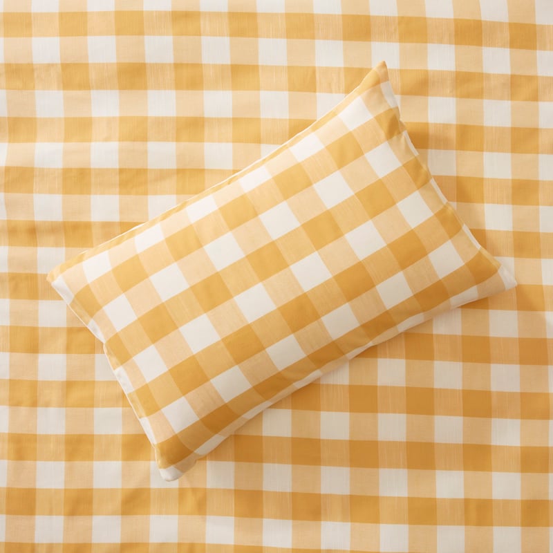 Casey Mustard Check Quilt Cover Set