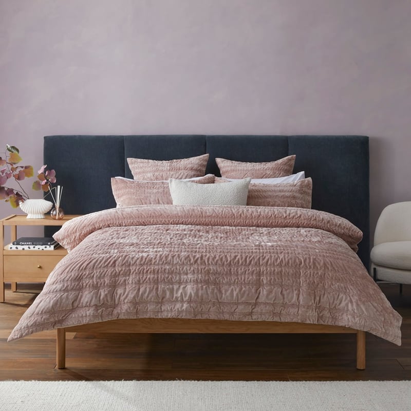 Maeve Blush Velvet Quilted Pillowcases
