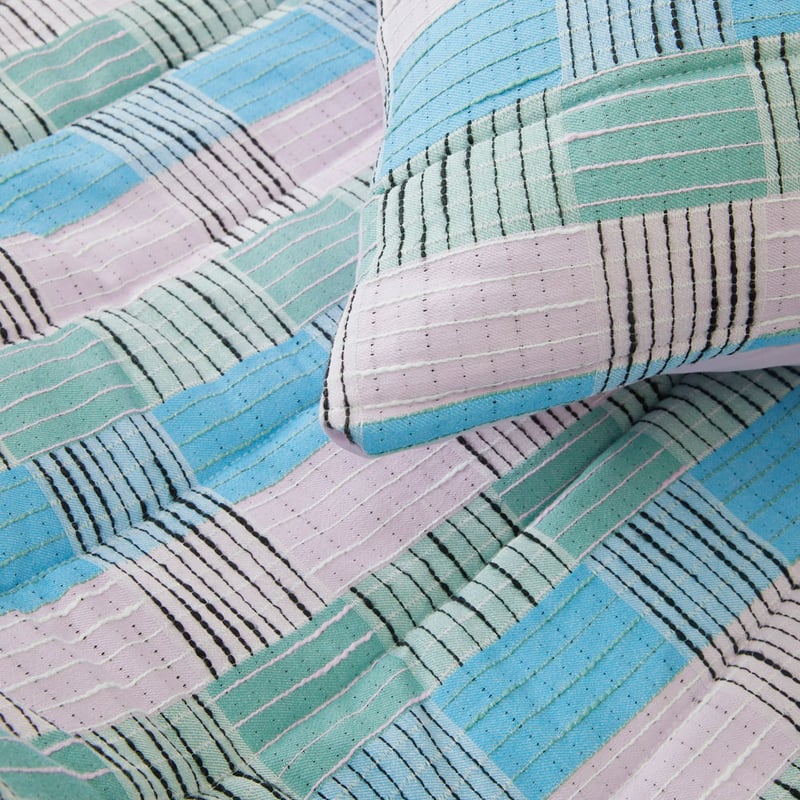 Indie Lilac Check Quilted Pillowcases