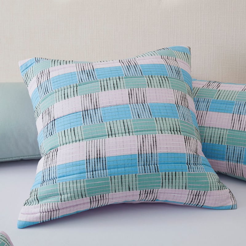 Indie Lilac Check Quilted Pillowcases