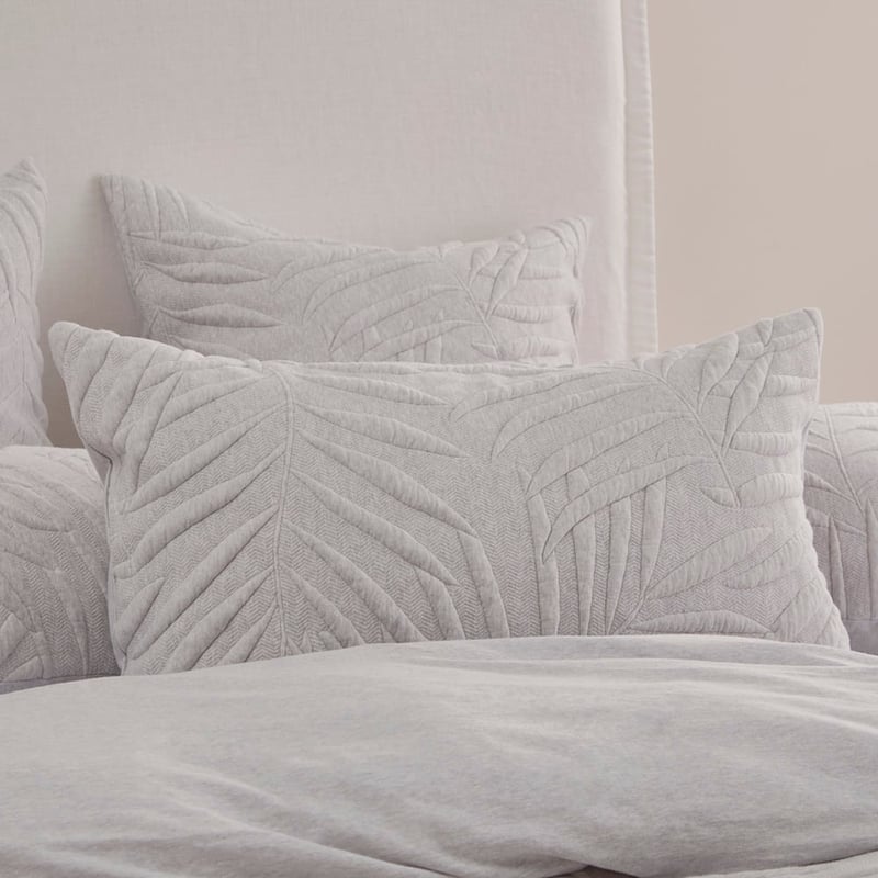 Airlie Palm Cloud Grey Jersey Quilted Quilt Cover Separates