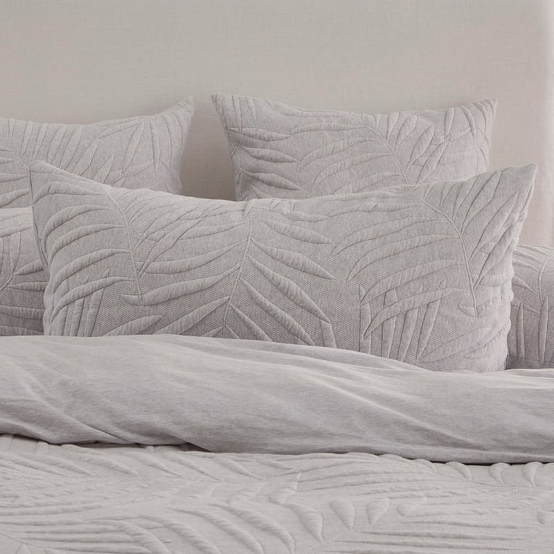 Airlie Palm Cloud Grey Jersey Quilted Quilt Cover Separates