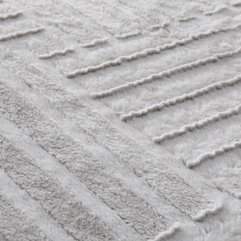 Drew Silver Faux Fur Quilt Cover Separates