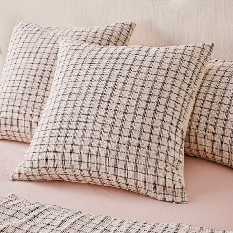 Eva Cream Check Quilt Cover Separates