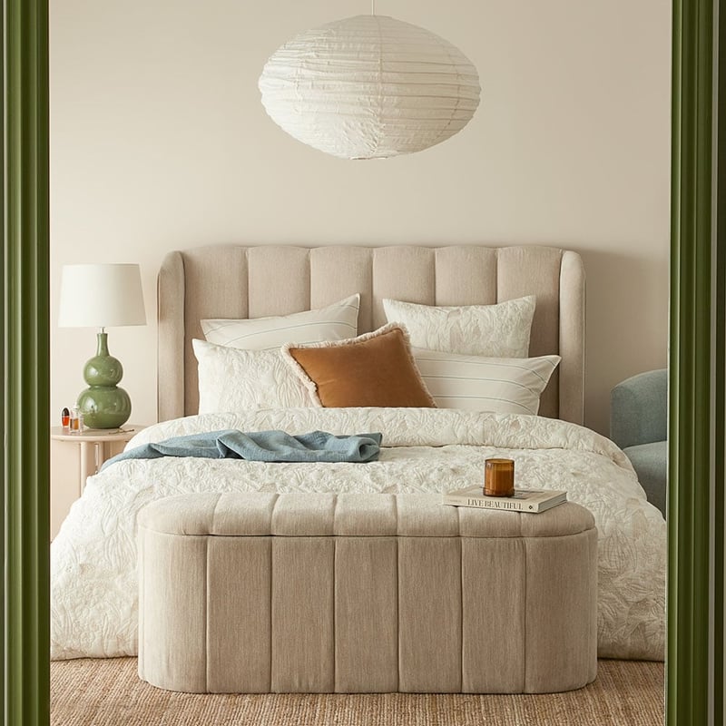 Lorikeet Natural Quilted Quilt Cover Separates