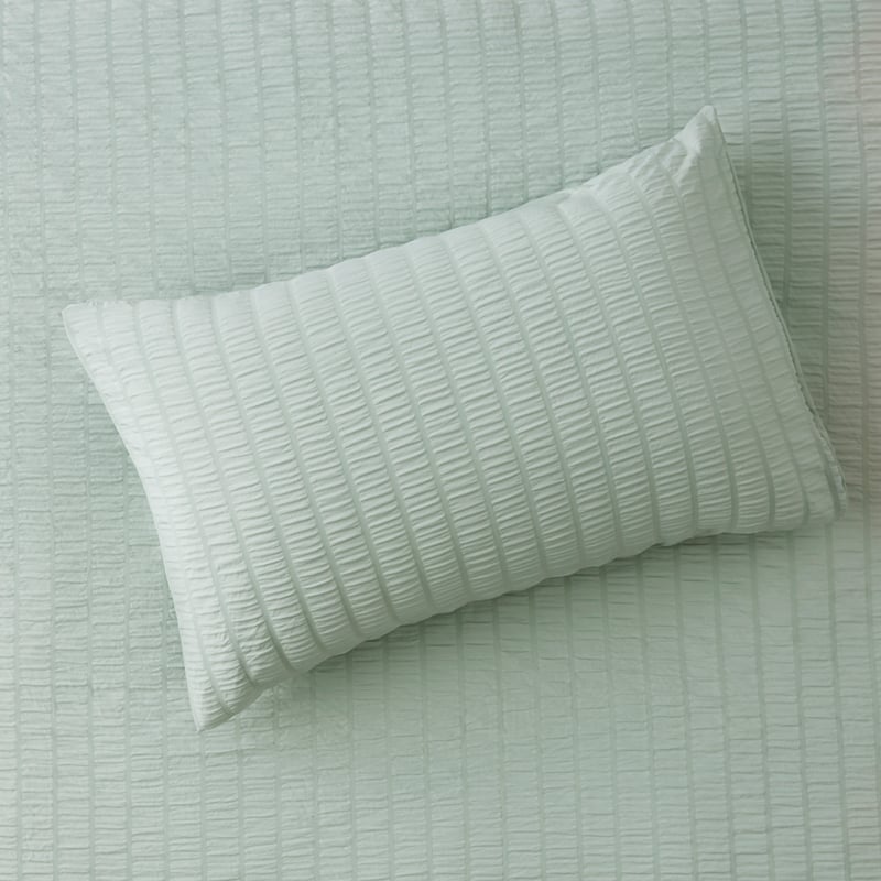 Paige Seafoam Seersucker Quilt Cover Set