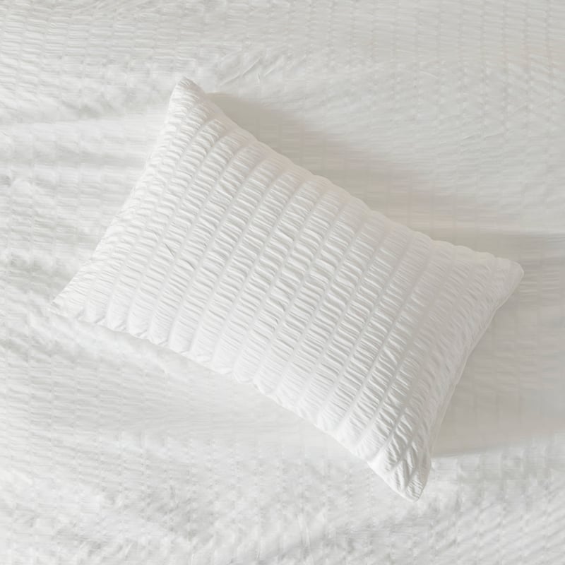 Paige White Seersucker Quilt Cover Set