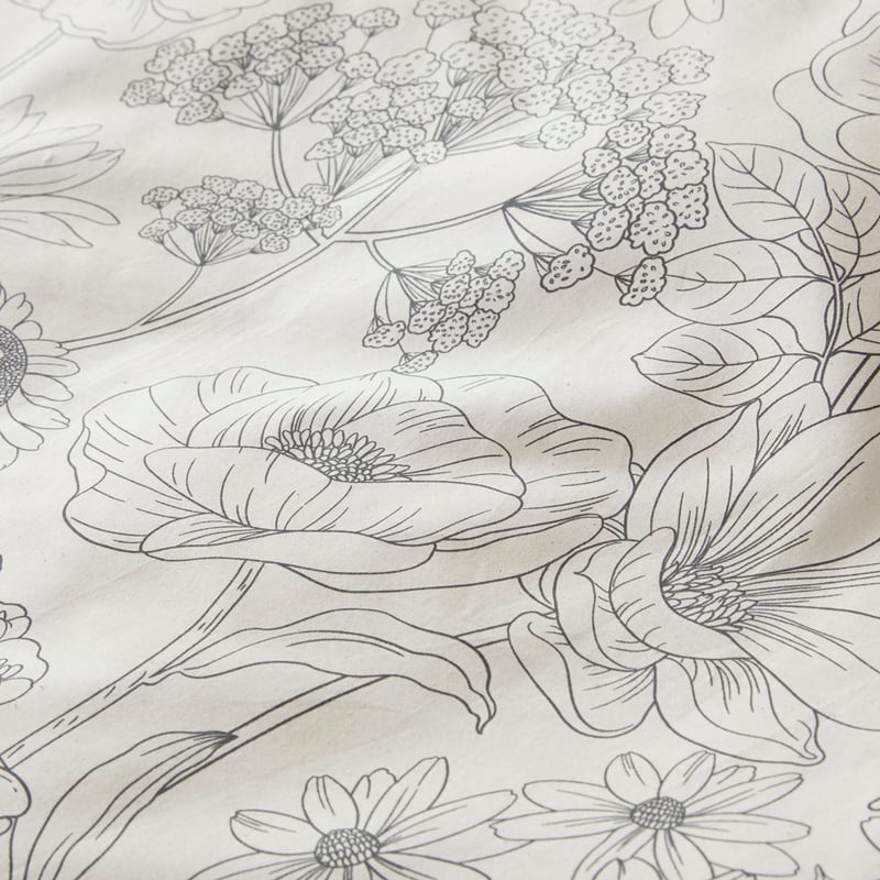 Saige Natural Floral Quilt Cover Set