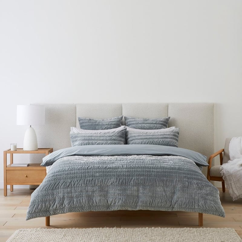 Maeve Soft Sage Velvet Quilted Quilt Cover Separates