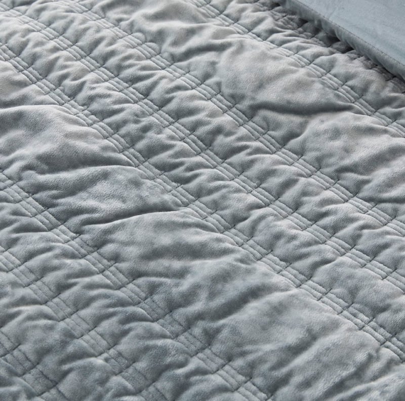 Maeve Soft Sage Velvet Quilted Quilt Cover Separates