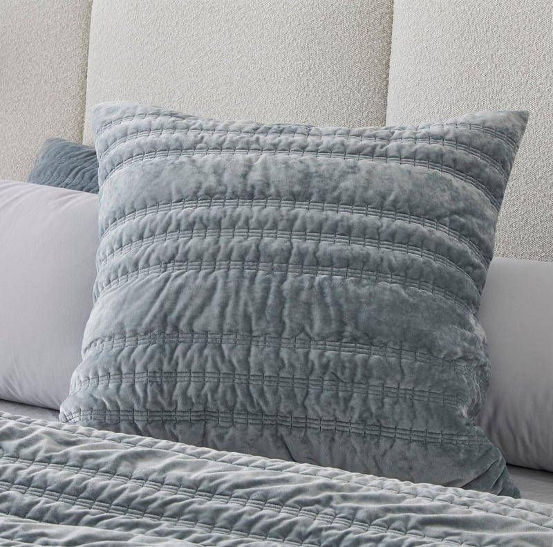 Maeve Soft Sage Velvet Quilted Quilt Cover Separates