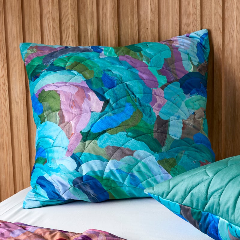 Erin Reinboth Sea Sprays Velvet Quilted Pillowcase