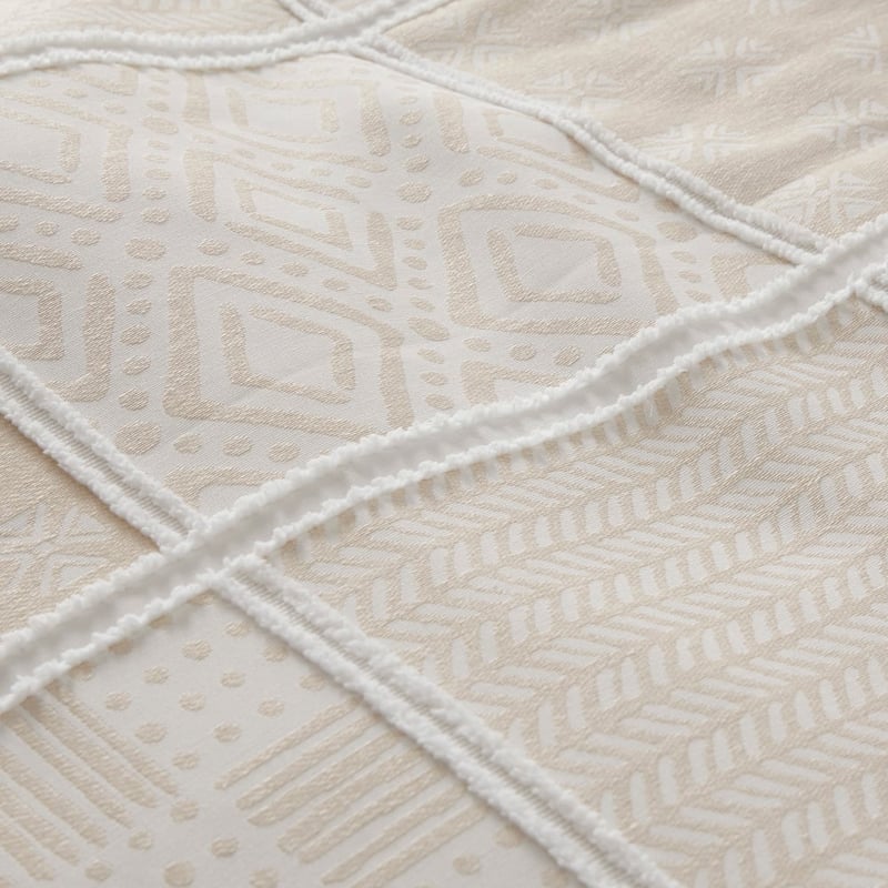 Elias Natural Jacquard Quilt Cover Set